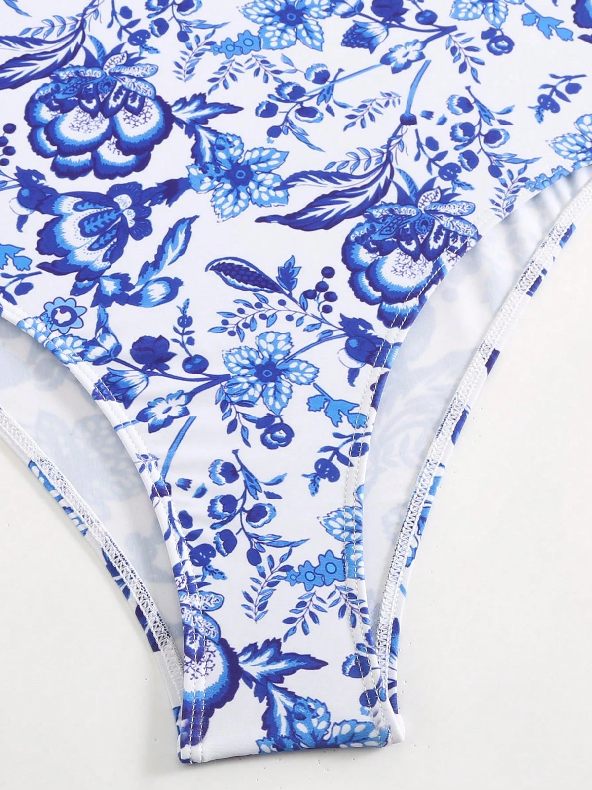 Swim Oasis Plus Size Floral Print V-Neck Slim Fit Summer Beach Swimsuit And Skirt Cover-Up