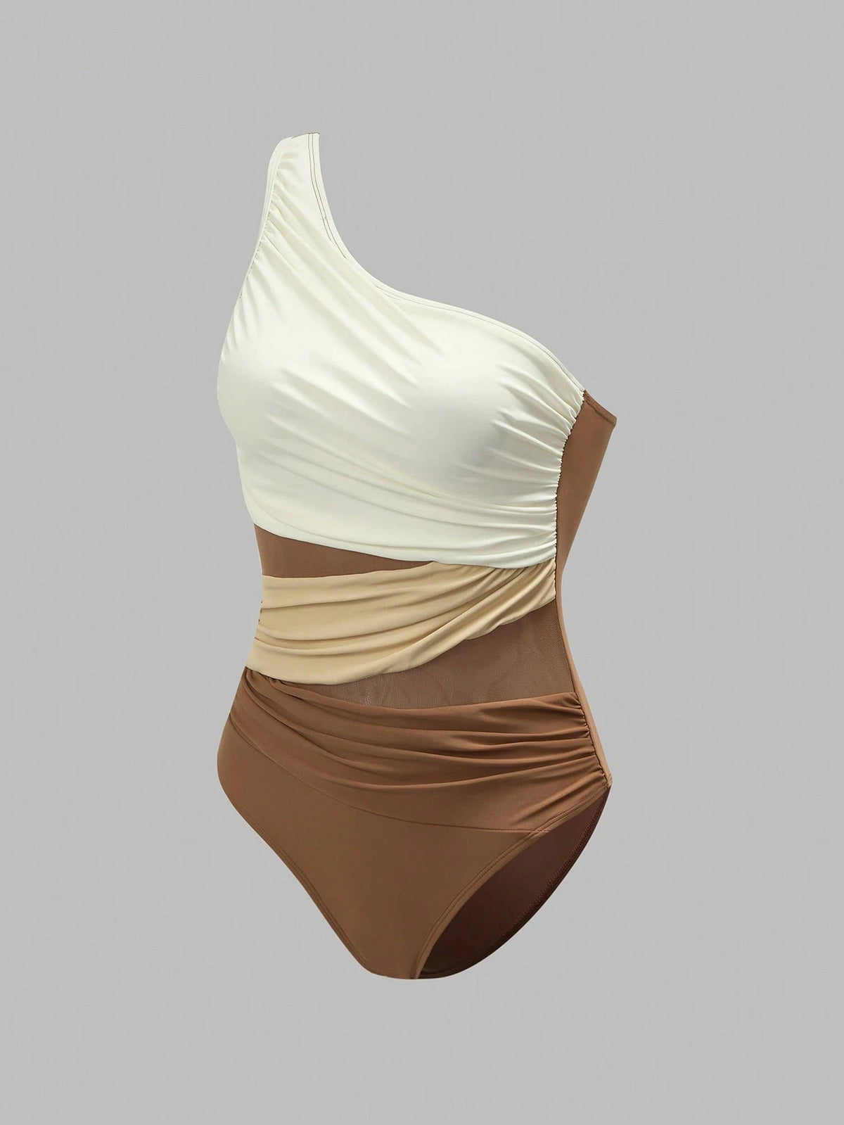 Swim Oasis Women's Elegant Color-Blocking Khaki Set