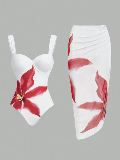 Swim Oasis Women's Floral Print One-Piece Swimsuit Summer