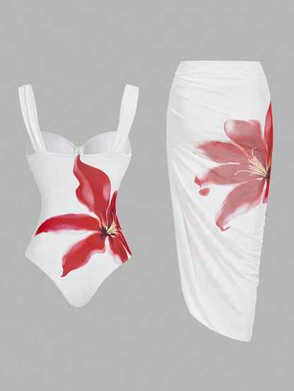 Swim Oasis Women's Floral Print One-Piece Swimsuit Summer