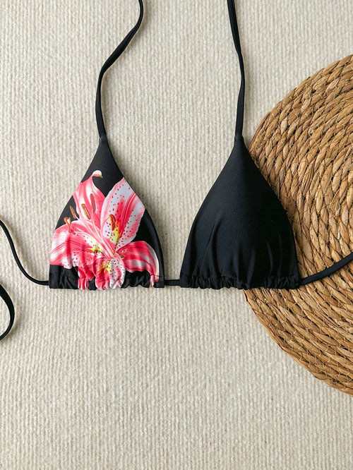 Swim Vcay New Summer Fashion Beachwear: Sexy And Elegant Floral Print Bikini Top –Swimsuits For Woman.Vacation Outfits Women.
