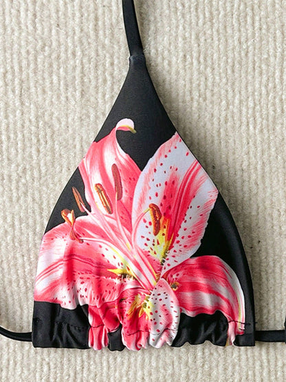 Swim Vcay New Summer Fashion Beachwear: Sexy And Elegant Floral Print Bikini Top –Swimsuits For Woman.Vacation Outfits Women.