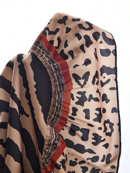 Swim Vcay Rainbow Leopard Print Spaghetti Strap Dress For Women,Summer Boho Beach Holiday Holiday,Elegant Casual Countryside Easter Outfit Cover Up