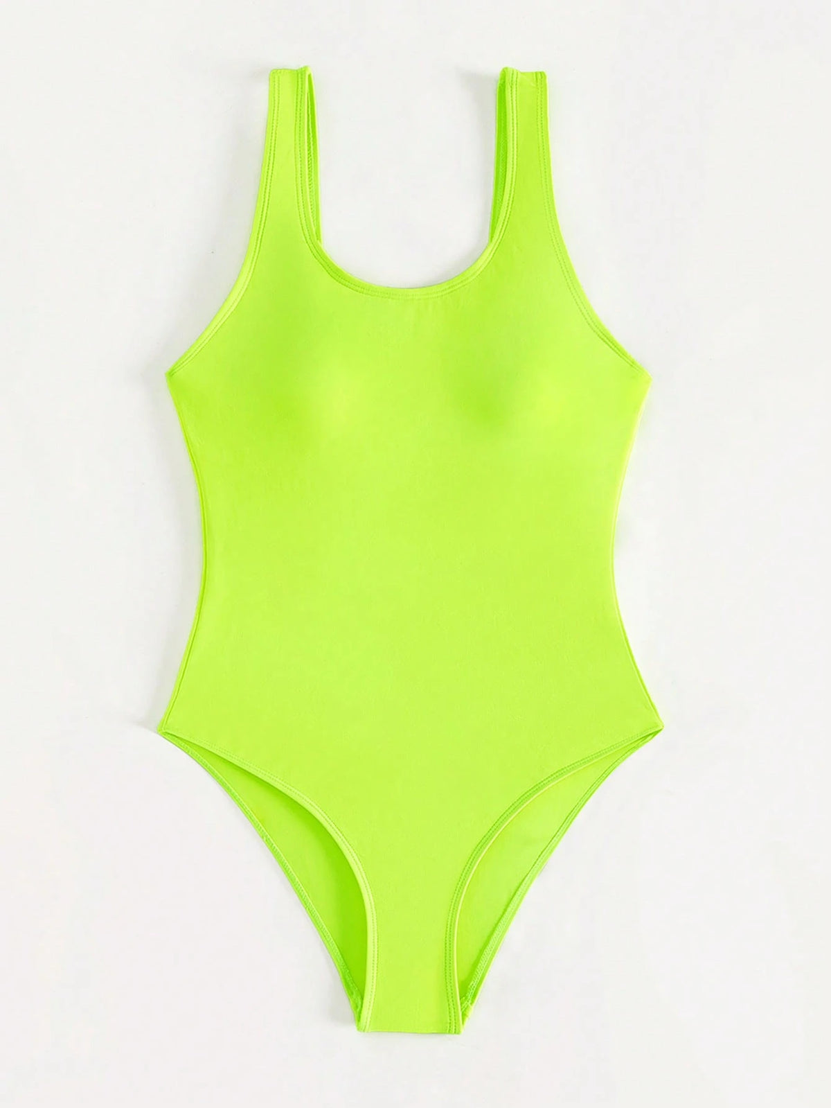 Swim Vcay Summer Beach Solid Neon One Piece Swimsuit Bathing Suit
