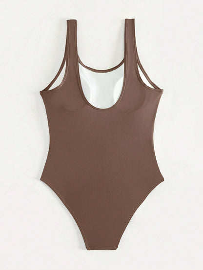 Swim Vcay Summer Beach Solid Neon One Piece Swimsuit Bathing Suit
