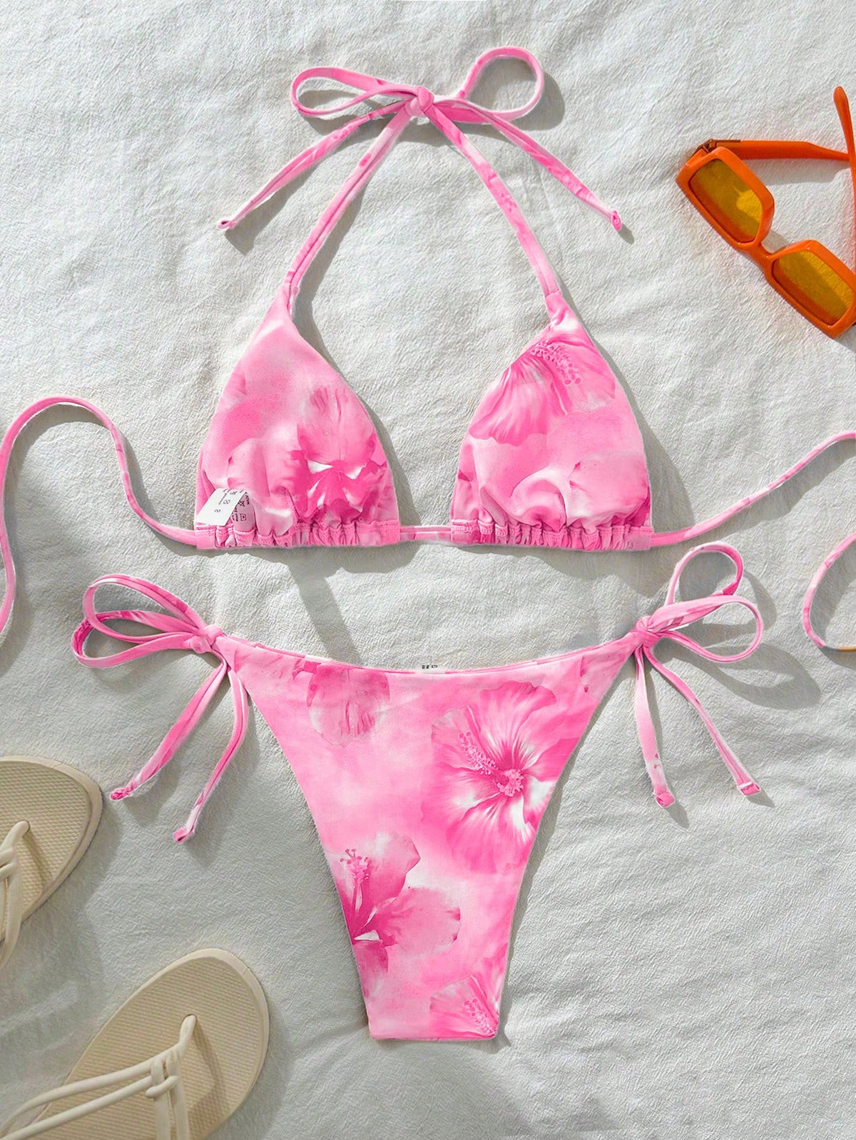 Swim Vcay Women's Sexy Random Print Halter Tie Bikini Set, Summer