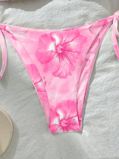 Swim Vcay Women's Sexy Random Print Halter Tie Bikini Set, Summer