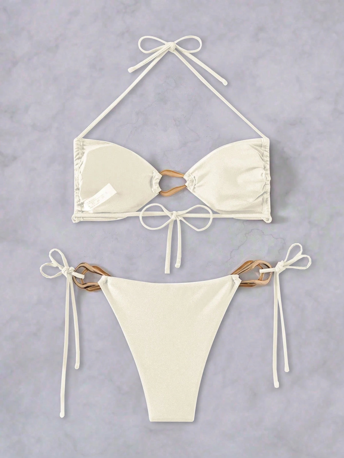 Swim Vcay Women Spring Break Beach Outfits- Sexy Halter Lace Hollow Out Beach Resort Swimsuit Set For Summer Beach Vacation
