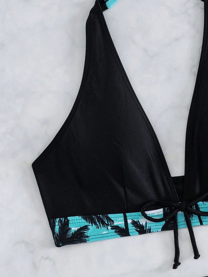 Swim Women's Vacation Style Printed Bikini Set (Printed Pattern Random)
