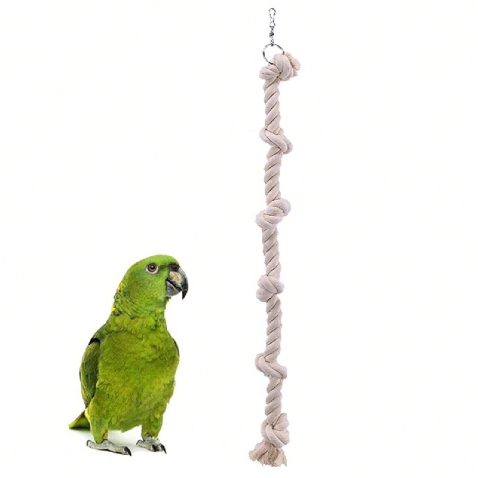Swinging Cage With Knots, A Climbing Toy For Parrots, Perfect For Keeping Budgies Entertained.