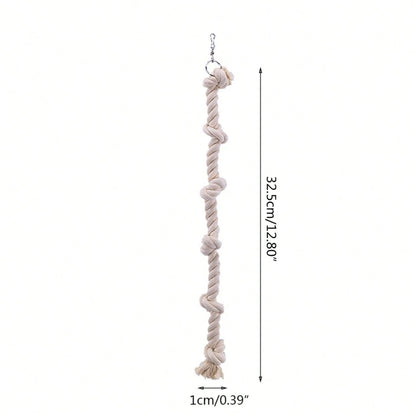 Swinging Cage With Knots, A Climbing Toy For Parrots, Perfect For Keeping Budgies Entertained.