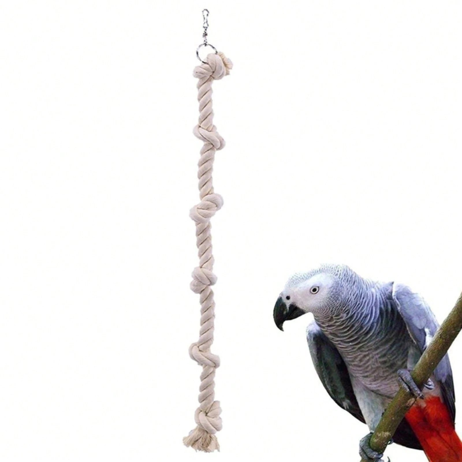 Swinging Cage With Knots, A Climbing Toy For Parrots, Perfect For Keeping Budgies Entertained.