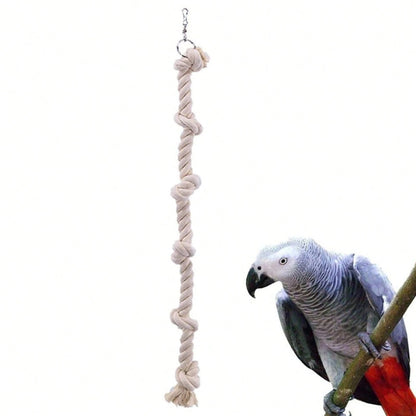 Swinging Cage With Knots, A Climbing Toy For Parrots, Perfect For Keeping Budgies Entertained.
