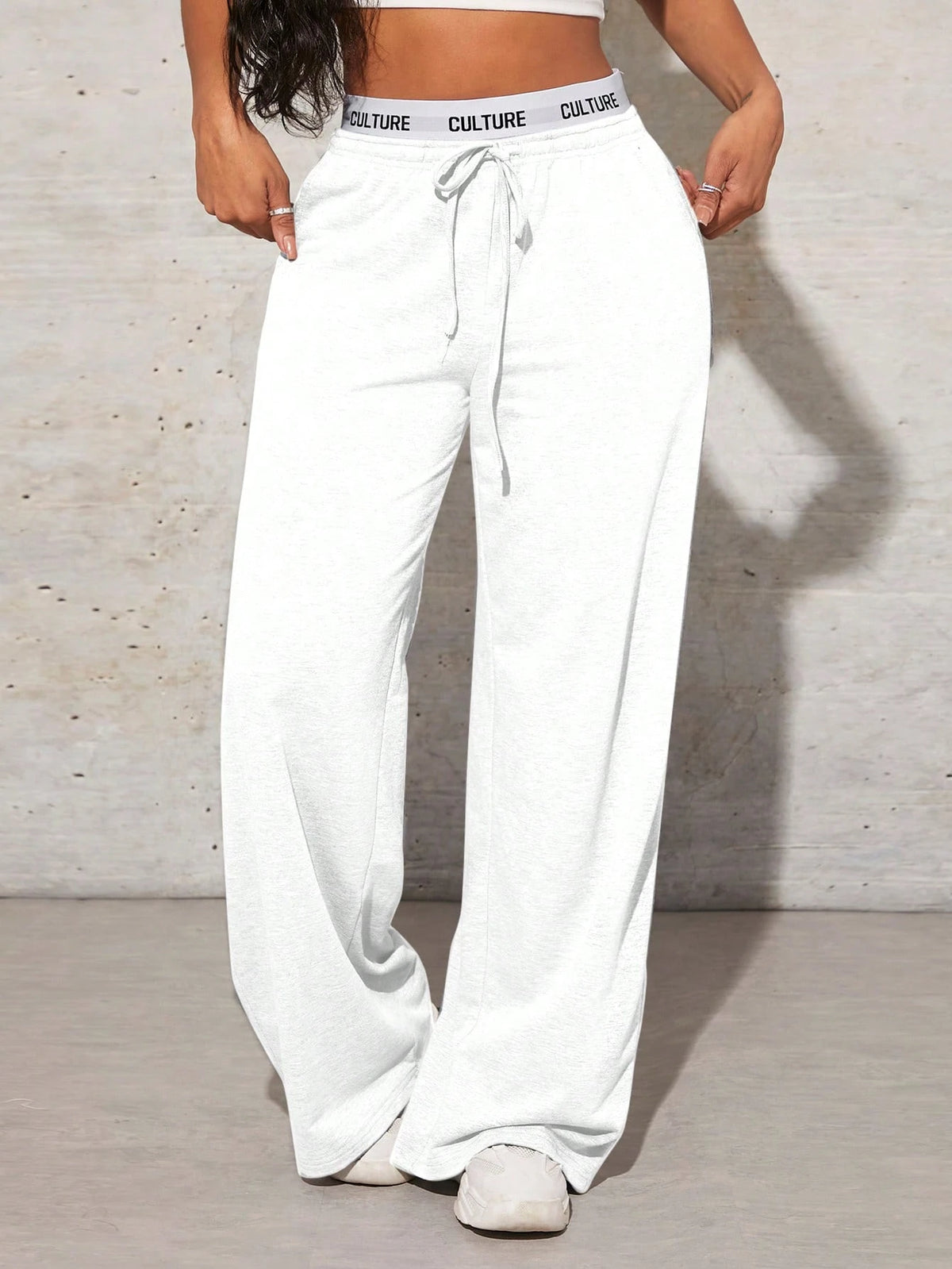 SXY Women's Solid Color Simple Daily Drawstring Sweatpants