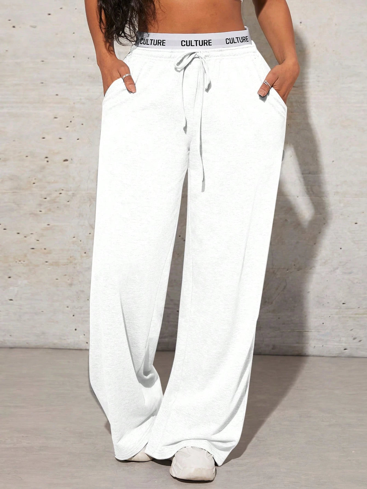 SXY Women's Solid Color Simple Daily Drawstring Sweatpants
