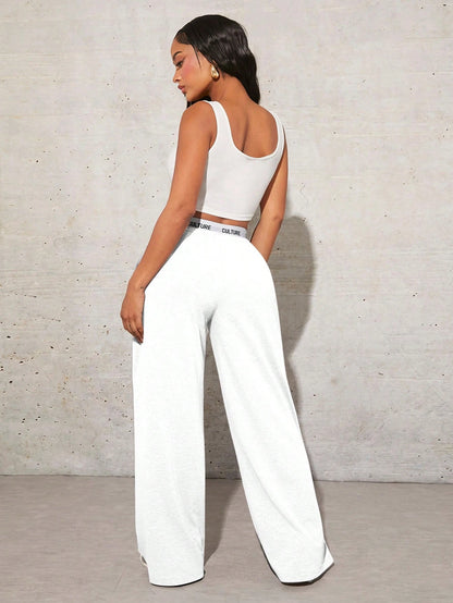 SXY Women's Solid Color Simple Daily Drawstring Sweatpants