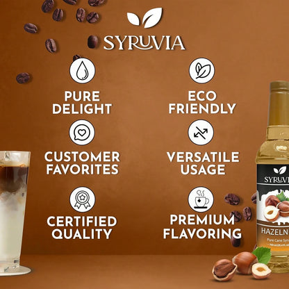 Syruvia Hazelnut Syrup For Coffee 25.4 Fl Oz Hazelnut Flavored Coffee Syrup