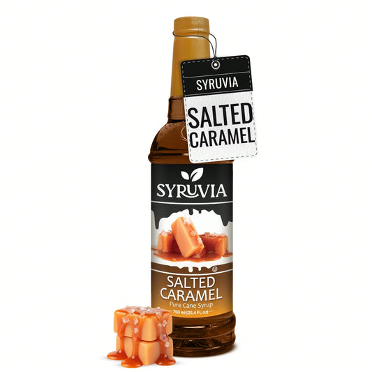 Syruvia Salted Caramel Syrup For Coffee 25.4 Ounces Salted Caramel Coffee Syrup