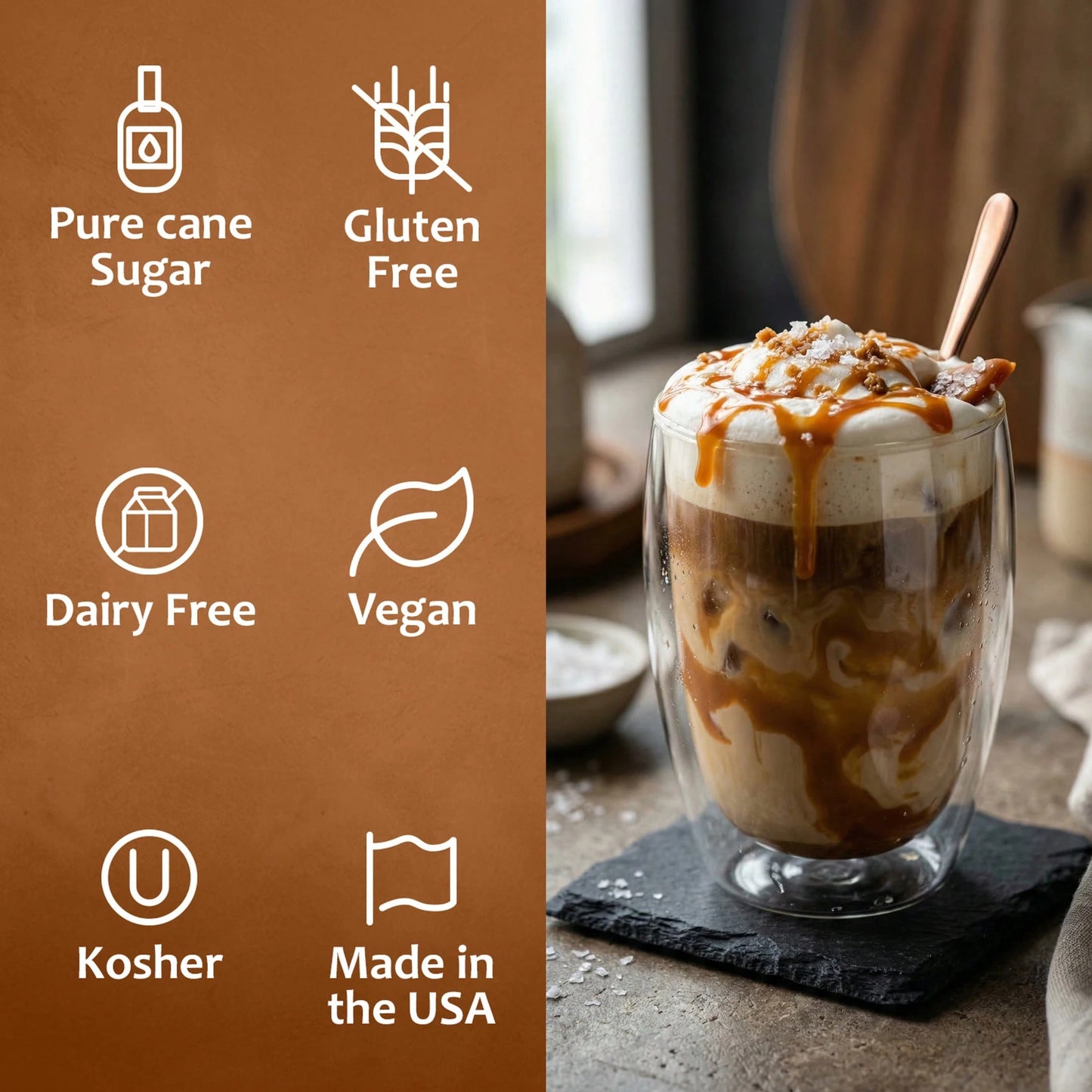 Syruvia Salted Caramel Syrup For Coffee 25.4 Ounces Salted Caramel Coffee Syrup