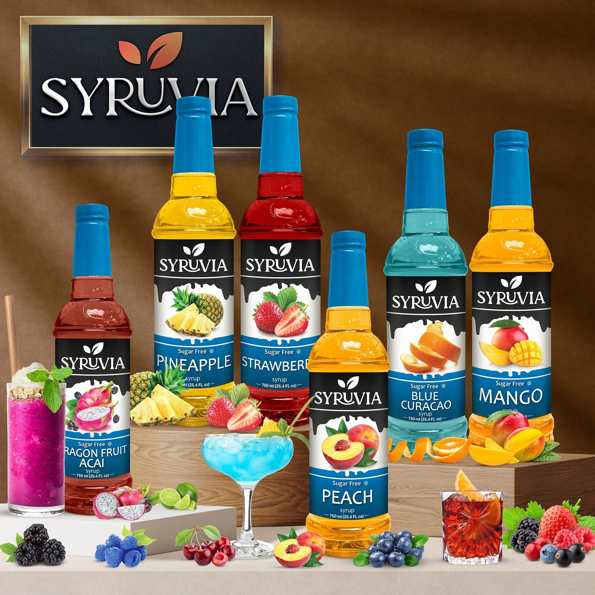Syruvia Sugar-Free Cotton Candy Flavored Syrup- 25.4 Fl Oz Premium Flavoring Syrup- Kosher, Gluten Free, Perfect For Drinks, Soda, Shakes, Cocktails, Desserts And More.