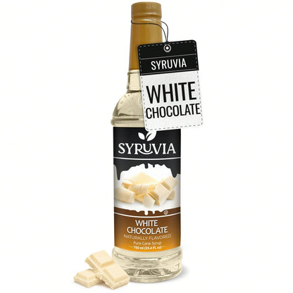 Syruvia White Chocolate Syrup For Coffee 25.4 Ounces White Chocolate Coffee Syrup