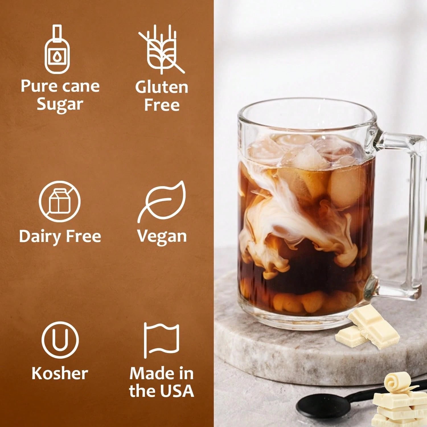 Syruvia White Chocolate Syrup For Coffee 25.4 Ounces White Chocolate Coffee Syrup