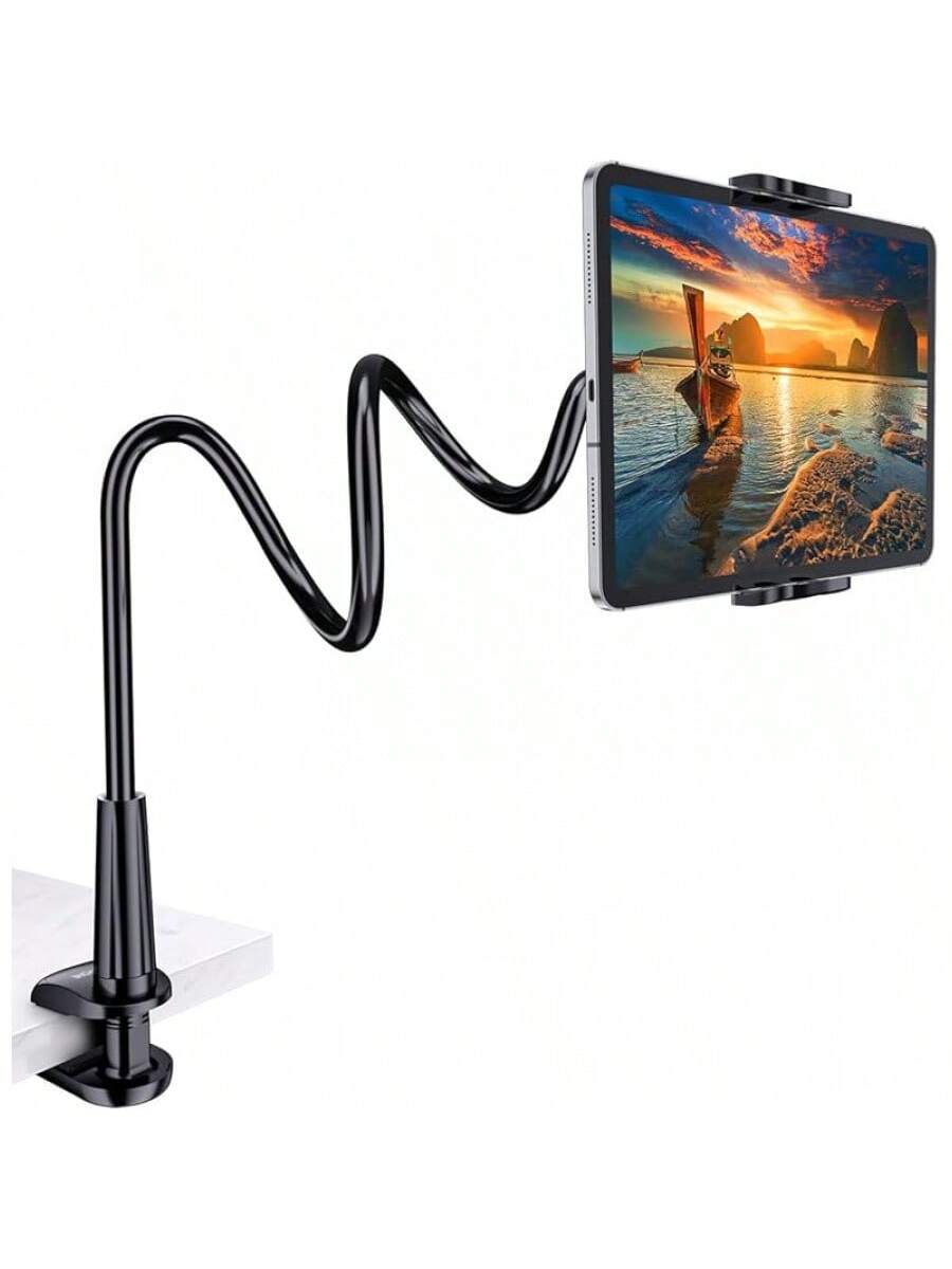 Tablet Stand Holder For Bed, Gooseneck Mount With Adjustable Flexible Arm Compatible With IPad Air Pro Mini, Tab, Kindle Other 4.7"-10.5" Compatible With IPhone, Android Phone, Gift For Birthday, Fami