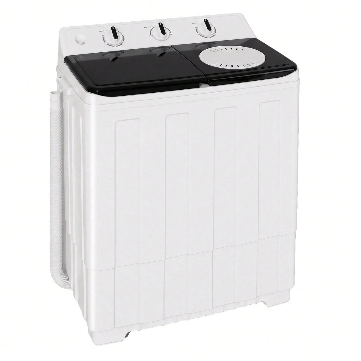 TABU 16.5 Ibs Portable Washing Machine, Compact Washer Machine, Mini Washing Machine, Twin Tub Washer And Spiner, Ideal For Dorms, Apartments, RVs, Camping Etc, White/Blue/Brown