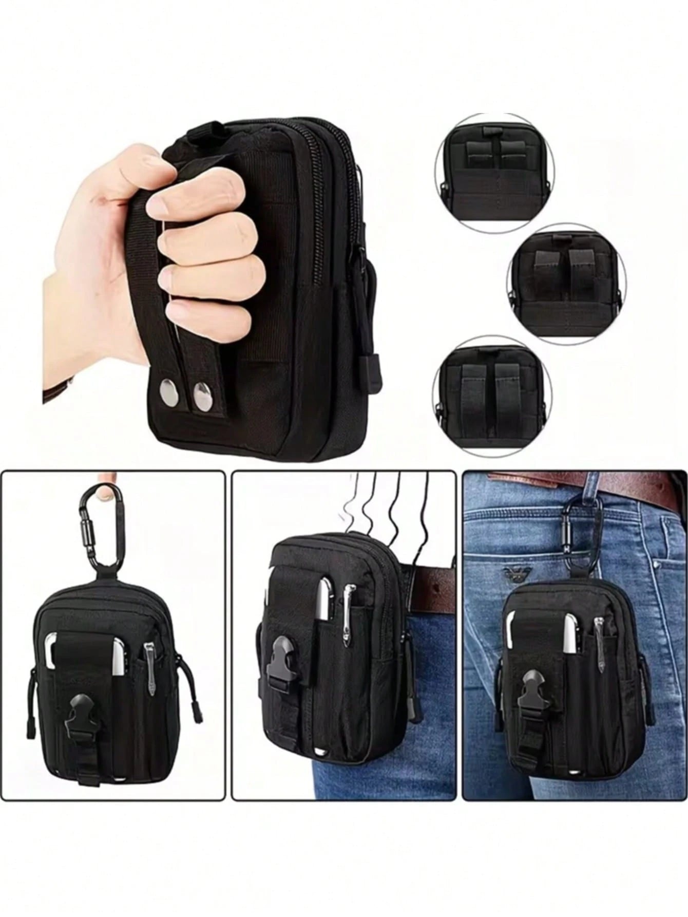 Tactical MOLLE EDC Belt Pouch, High Strength Nylon Utility Waist Bag, Multi-Functional Storage Organizer For Outdoor Hiking Camping Hunting Enthusiast Supplies