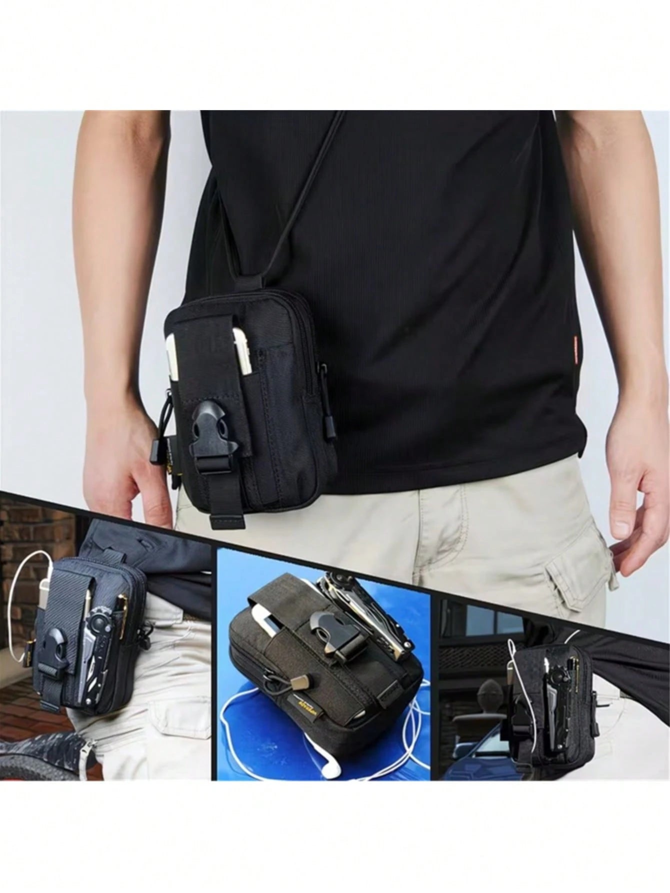 Tactical MOLLE EDC Belt Pouch, High Strength Nylon Utility Waist Bag, Multi-Functional Storage Organizer For Outdoor Hiking Camping Hunting Enthusiast Supplies