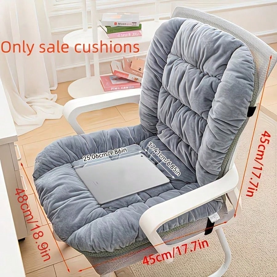 TAIMASI 1pc Ultra-Soft Chair Cushion With Lumbar Support – Non-Slip Backrest Seat Pad For Office, Patio & Dining Chairs, 7 Colors – Ideal For Elderly, Back-To-School & Christmas Gifts Seat Cushion Off