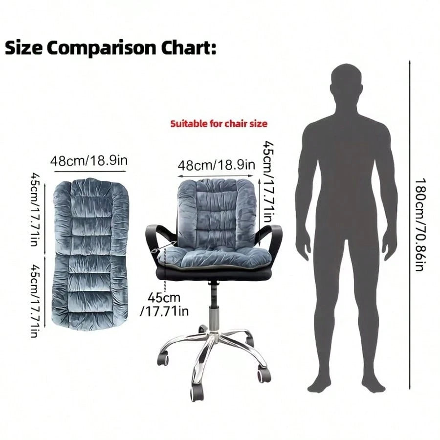 TAIMASI 1pc Ultra-Soft Chair Cushion With Lumbar Support – Non-Slip Backrest Seat Pad For Office, Patio & Dining Chairs, 7 Colors – Ideal For Elderly, Back-To-School & Christmas Gifts Seat Cushion Off