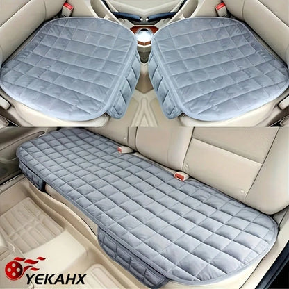 TAIMASI Luxury Plush Checkered Car Seat Cover Set, 3-Piece – Thick, Warm & Comfortable – Fits Sedan, SUV, And Truck – Premium Automotive Accessory, Ideal Birthday Halloween Christmas Holiday Gift