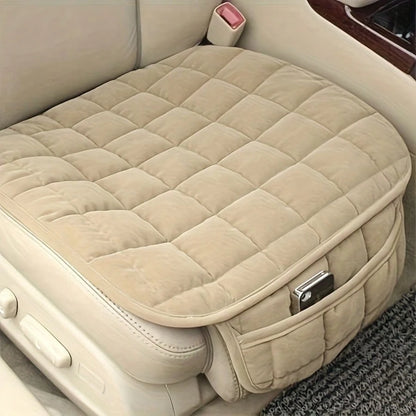 TAIMASI Luxury Plush Checkered Car Seat Cover Set, 3-Piece – Thick, Warm & Comfortable – Fits Sedan, SUV, And Truck – Premium Automotive Accessory, Ideal Birthday Halloween Christmas Holiday Gift
