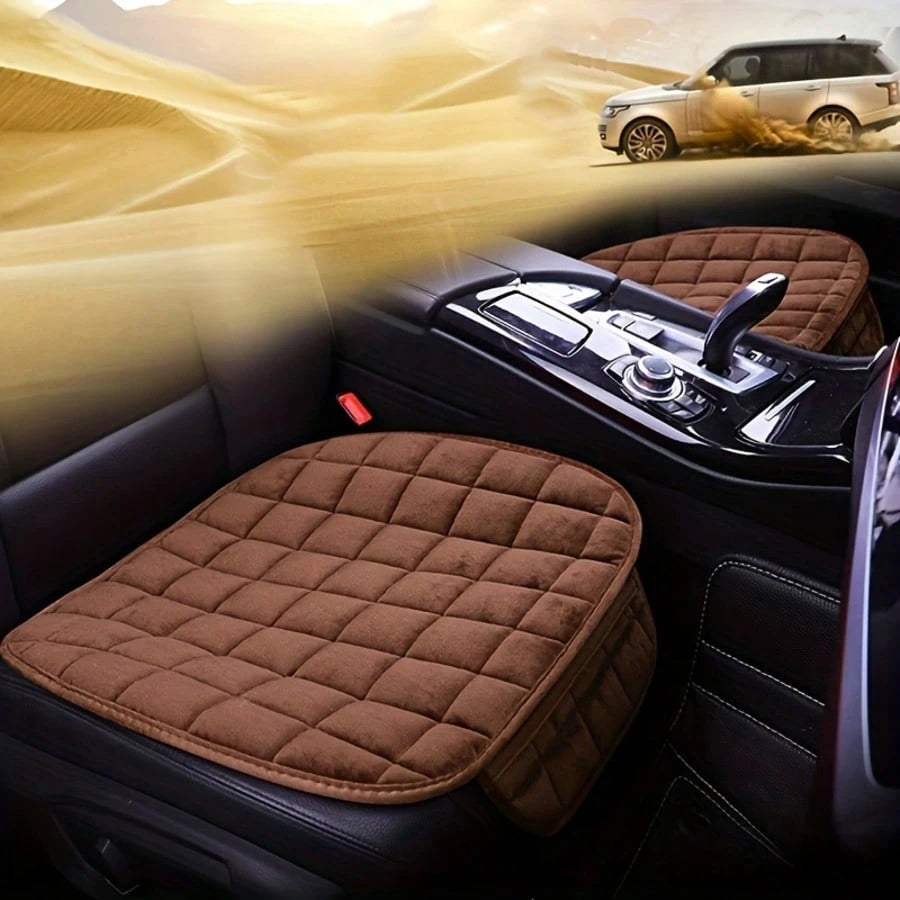 TAIMASI Luxury Plush Checkered Car Seat Cover Set, 3-Piece – Thick, Warm & Comfortable – Fits Sedan, SUV, And Truck – Premium Automotive Accessory, Ideal Birthday Halloween Christmas Holiday Gift
