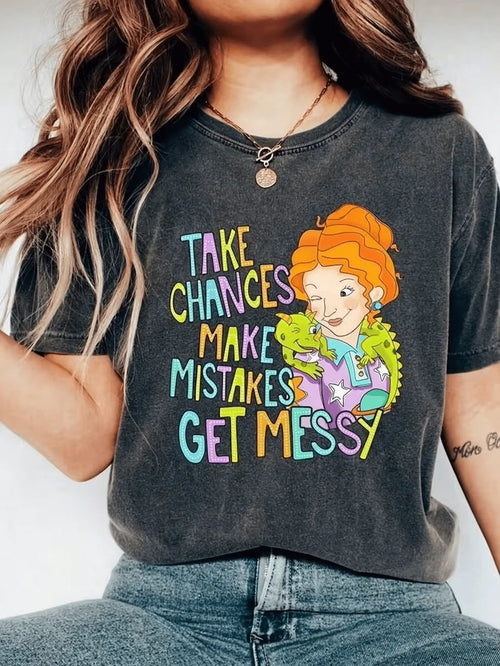 Take CH-Ances Make Mistakes Get Messy T-Shirt, Miss Frizzle T-EE, Magic School Bus Shirt, TeaC-Her Shirt, Back To School Gift, Get Messy Shirt
