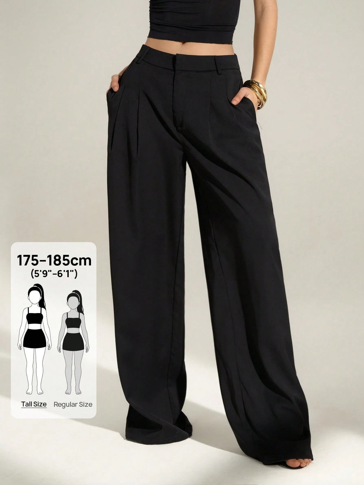 Tall Olive Green Summer Elegant Office Women's High Waist Pleated Wide Leg Pants,Old Money Business Casual Loose Trousers,Chic Tailored Work Pants, Tall Women