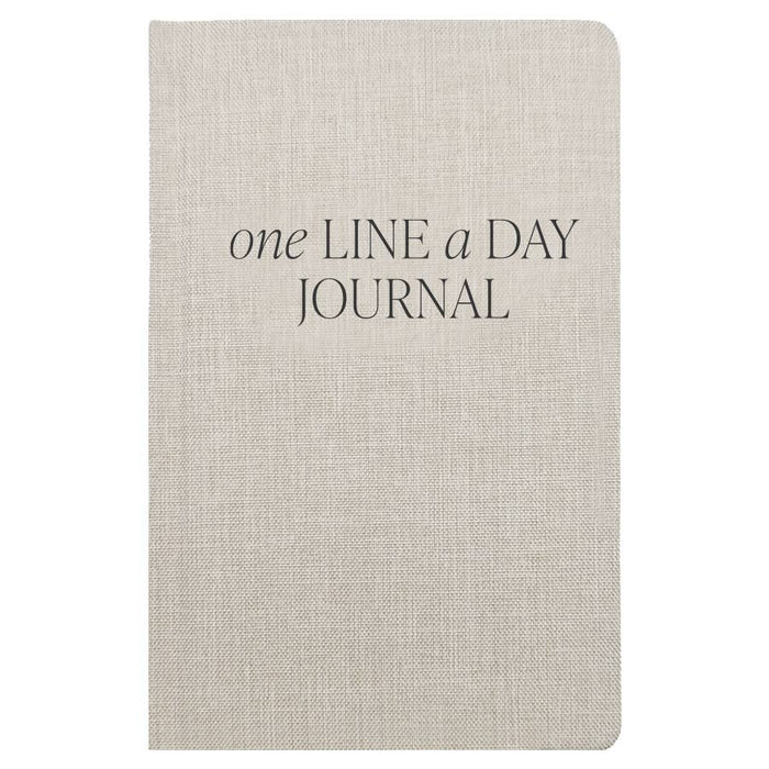 Tan One Line A Day Fabric Journal - Stationery Gifts