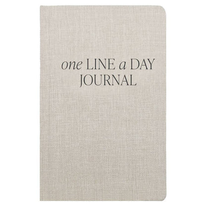 Tan One Line A Day Fabric Journal - Stationery Gifts