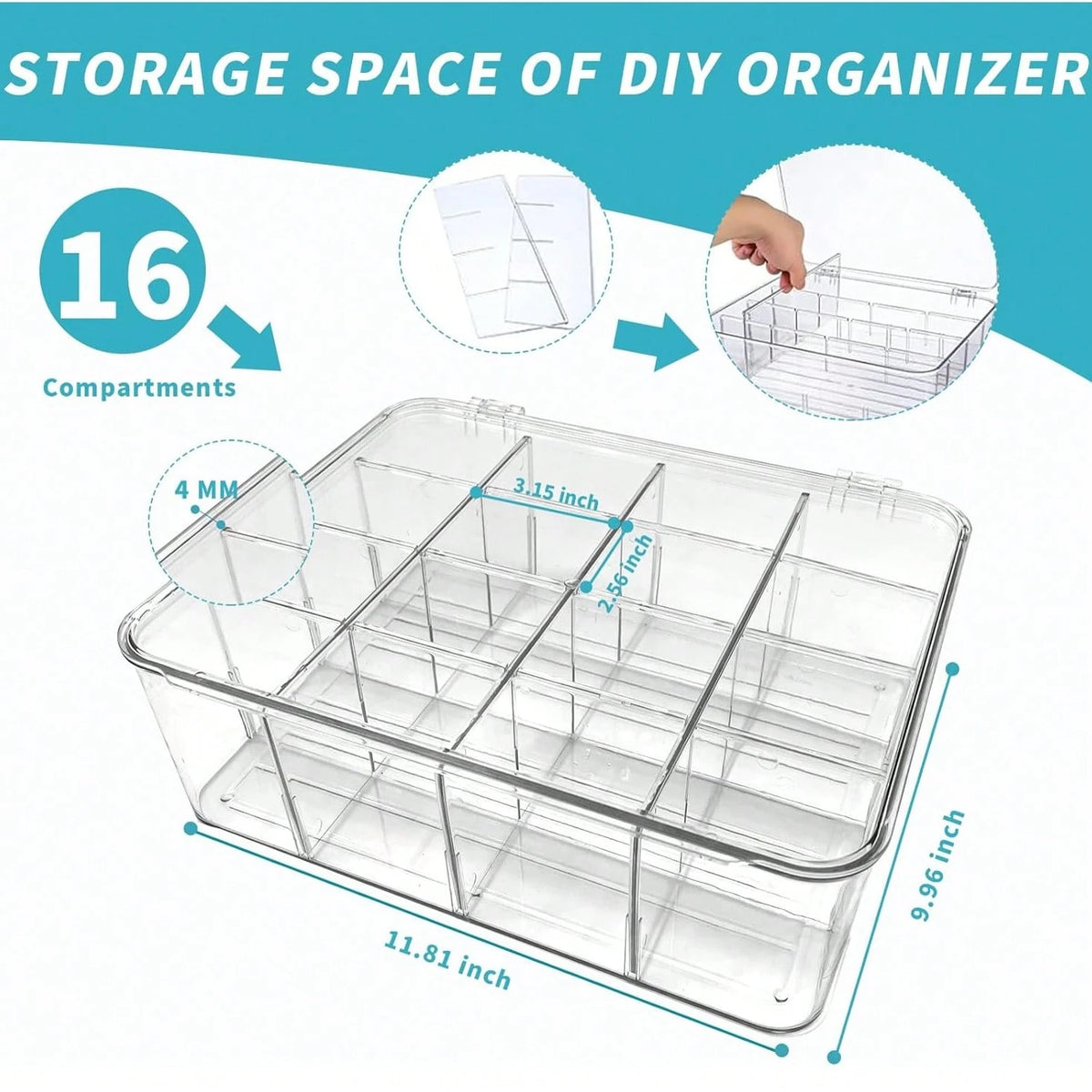 Tea Bags Organizer: Large Tea Bag Holder Organizer With Lid, Acrylic Drink Packets Storage For Cabinet, Counter, Countertop, Drink Packets Caddy For 16 Different Types