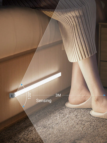 Teckwe 1pc LED Wireless Motion Sensor Cabinet Light, Magnetic USB Rechargeable Night Light (10/20/30/50cm) For Lighting In Kitchen, Bedroom, Cabinet, Wardrobe, Stairs, Hallway