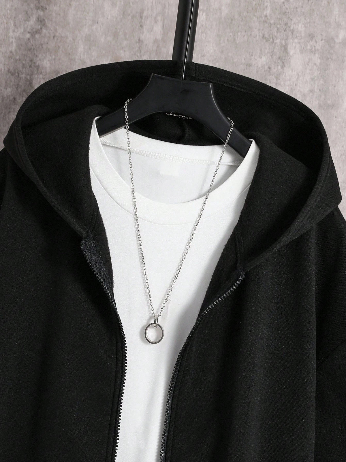 Teen Boys' Oversized Gray Zip Up Hoodie Sweatshirt Autumn Jacket,Casual Collegiate Style Soft Fabric For Winter,Streetwear,Graduation,Back-To-School