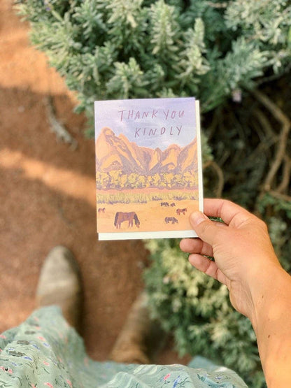 Thank You Kindly Mountain Ranch Horses Greeting Card