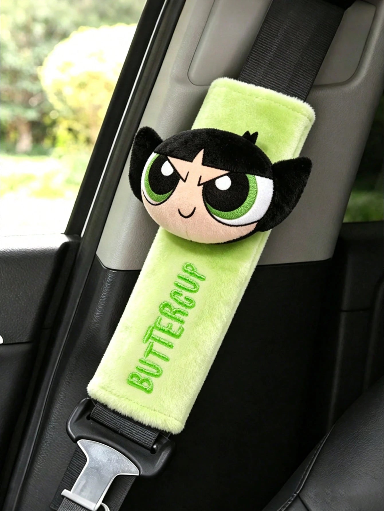 THE POWERPUFF GIRLS X 1Pc Seat Belt Shoulder Cover, Green