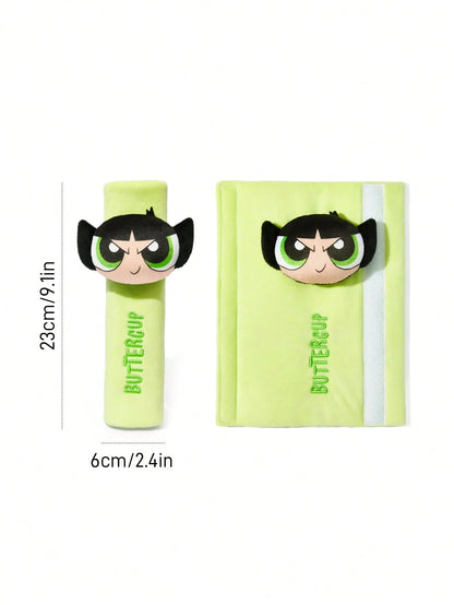 THE POWERPUFF GIRLS X 1Pc Seat Belt Shoulder Cover, Green