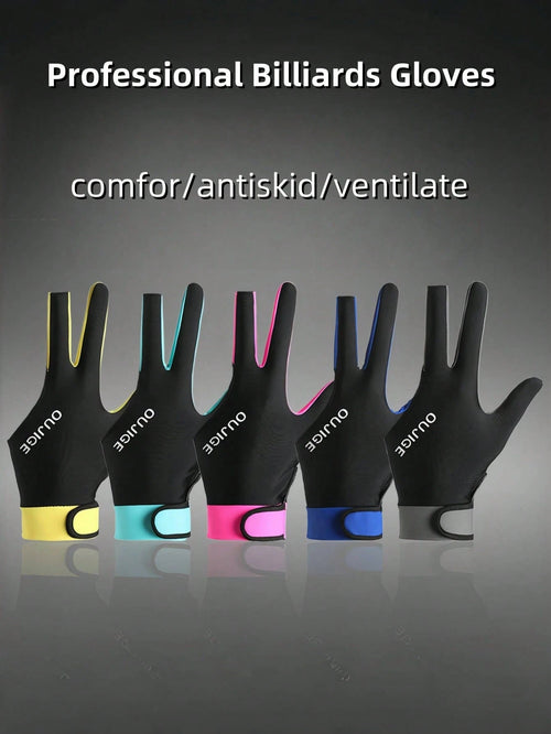 Thin And Breathable Open-Finger Non-Slip Snooker Pool Gloves, Non-Slip Single Pool Gloves.