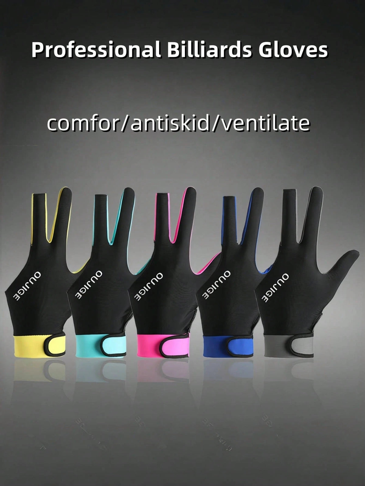 Thin And Breathable Open-Finger Non-Slip Snooker Pool Gloves, Non-Slip Single Pool Gloves.
