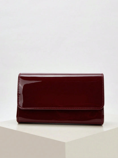 This Charming, Elegant, Sophisticated, And Understated Luxury Solid Color Mirror PU Leather Handbag Is Lightweight And Portable, Suitable For Teenagers, Women, College Students, New Professionals, And