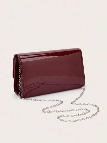 This Charming, Elegant, Sophisticated, And Understated Luxury Solid Color Mirror PU Leather Handbag Is Lightweight And Portable, Suitable For Teenagers, Women, College Students, New Professionals, And