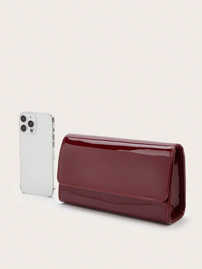 This Charming, Elegant, Sophisticated, And Understated Luxury Solid Color Mirror PU Leather Handbag Is Lightweight And Portable, Suitable For Teenagers, Women, College Students, New Professionals, And